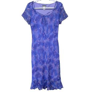 Vintage Believe Floral Maxi Dress Purple 90s Y2K Fairy Cottagecore Sz 12